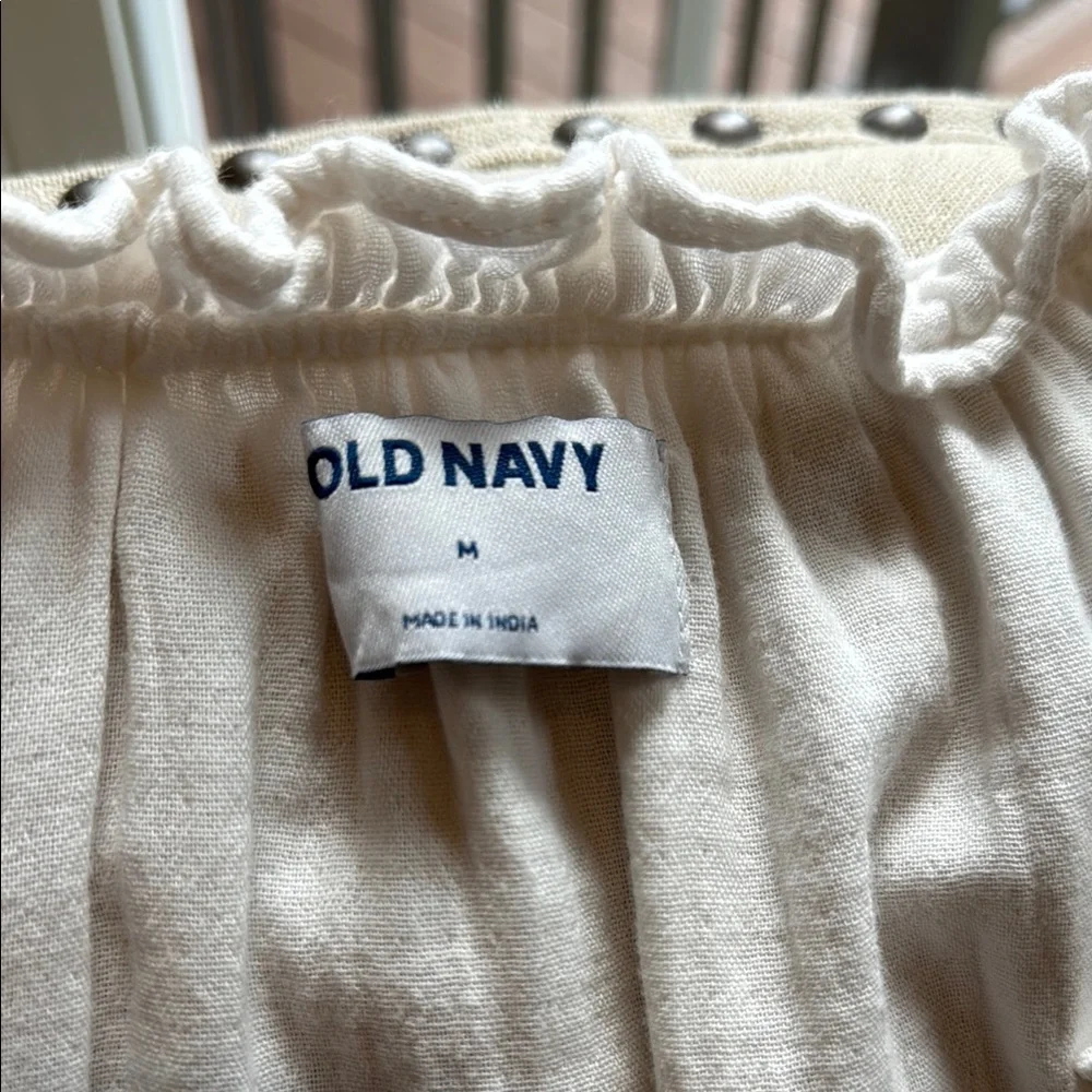 White Ruffled V-Neck Dress Top- Old  Navy - Picture 4 of 6
